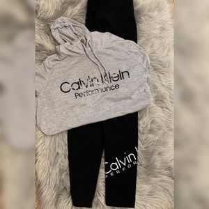 Calvin Klein long sleeve crop top and legging set